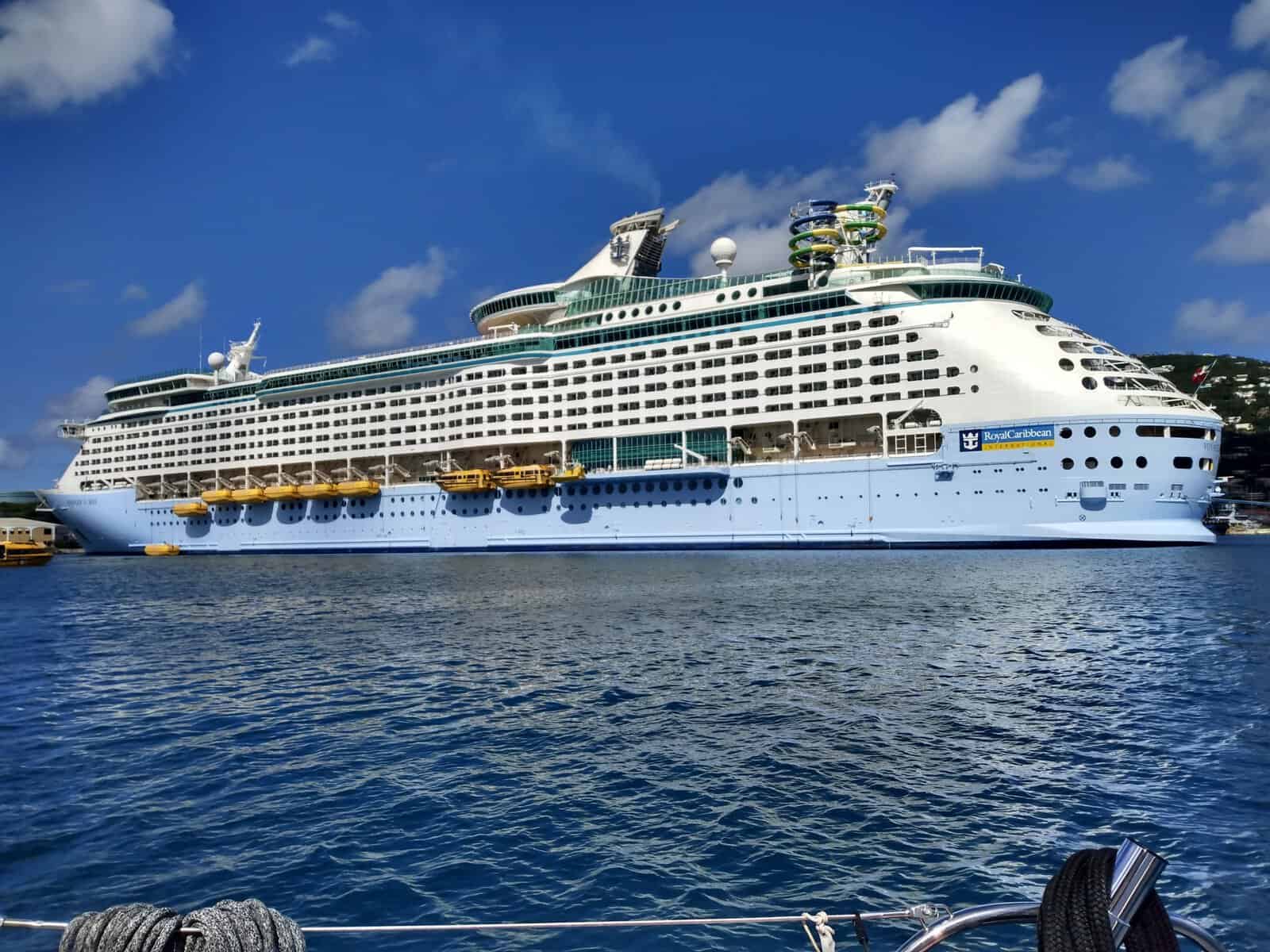 Royal Caribbean cruise ship in a Caribbean port