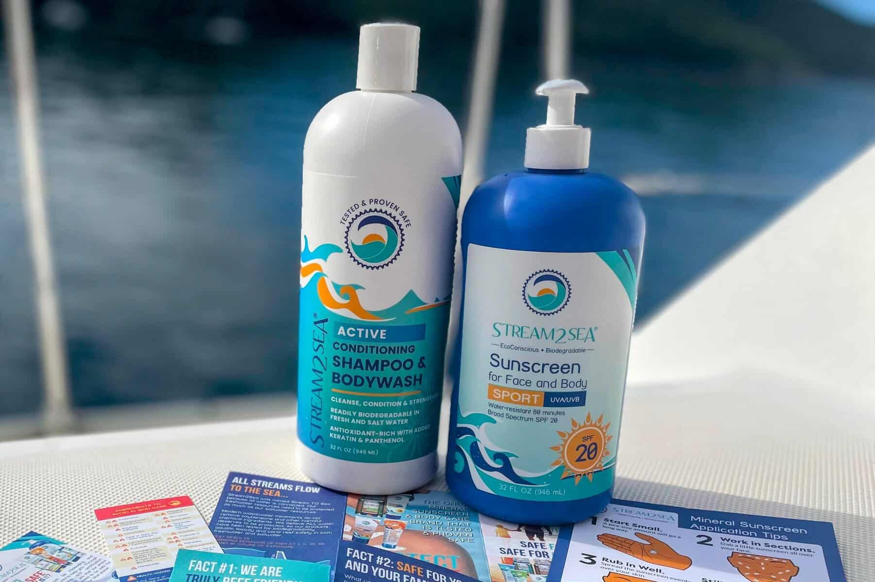 Stream2Sea toiletries on a sailing trip