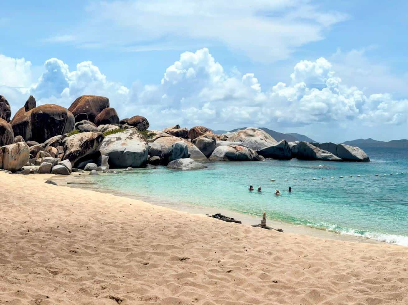Devil's Bay beach, Virgin Gorda, British Virgin Islands with granite boulders in the background