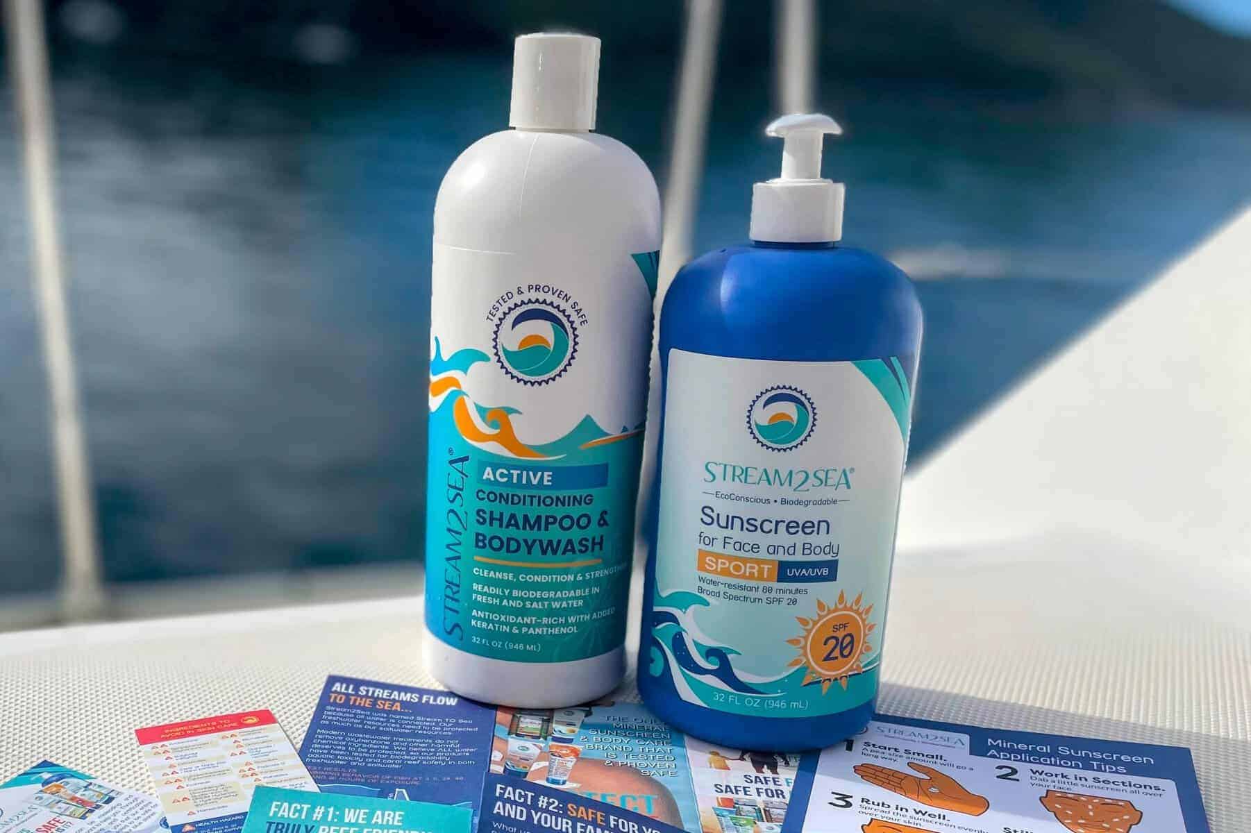 Stream2Sea reef safe sunscreen and toiletries in Tortola to keep safe from sun at the beach
