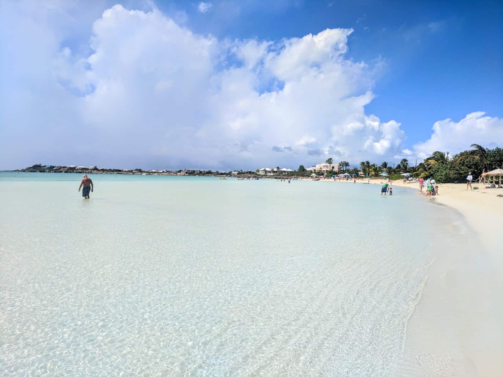 Sopadilla Bay on Turks & Caicos with shallow clear water and white sand beach